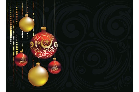 Design Elegance with Red and Gold Christmas Balls