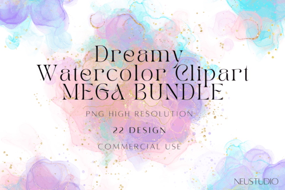 Dreamy Alcohol Ink Watercolor PNG Bundle: A Creative Resource for Designers