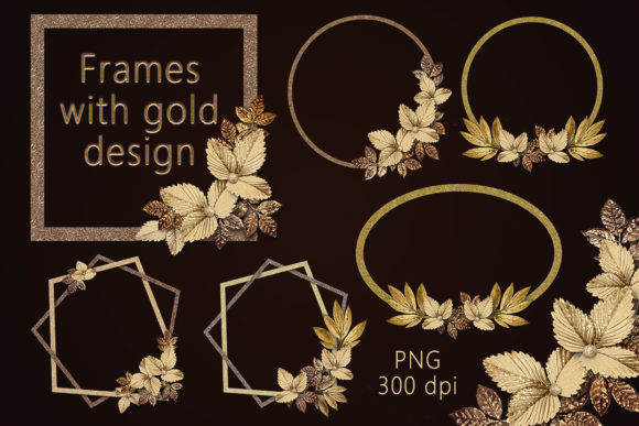 Elevate Your Digital Projects with Frames with Gold Design