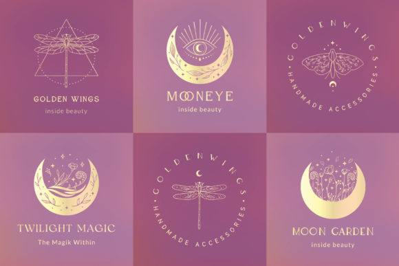 Elevating Brand Identity with the Premade Logo Designs Collection Gold 2: A Strategic Approach to Esoteric and Floral Aesthetics