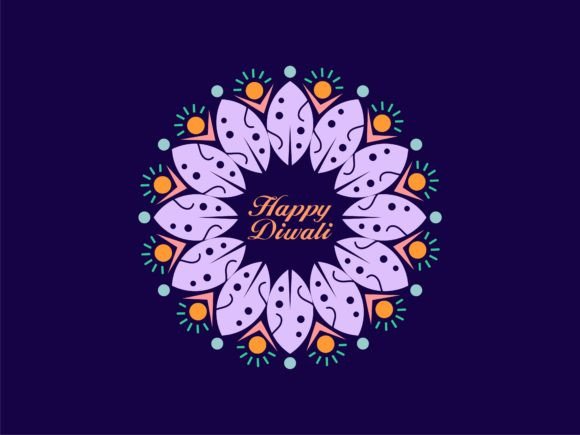 Flat Happy Diwali Day Logo Design