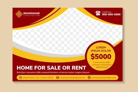Home for Sale Horizontal Banner Design