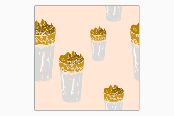 Iced Korean Dalgona Coffee Pattern – A Versatile Design for Creative and Commercial Use