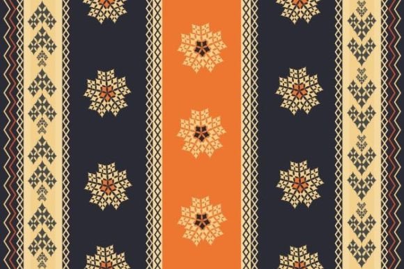 Ikat Geometric Royal Blue Background