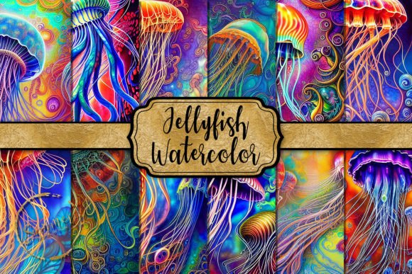 Jellyfish Backgrounds, Digital Paper: Elevating Your Creative Projects with Ethereal Design
