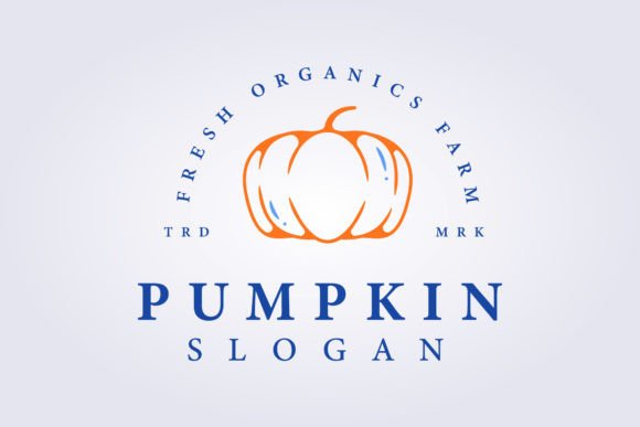 Line Pumpkin Modern Vector Logo Symbol