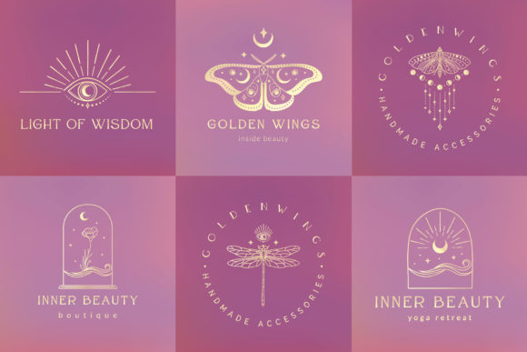 Premade Logo Designs Collection. Gold 1