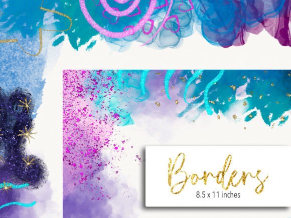 Purple Blue Colorful Borders Clip Art