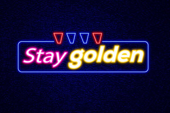 Stay Golden Editable Lettering Neon Sign: A Versatile Design Asset for Creative Professionals