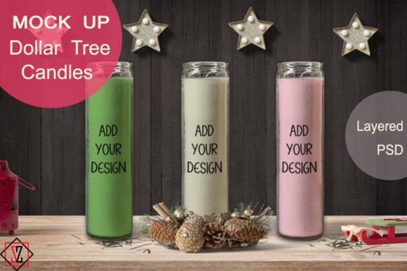 Three Vertical Candles. Editable PSD – A Strategic Tool for Creative and Business Professionals