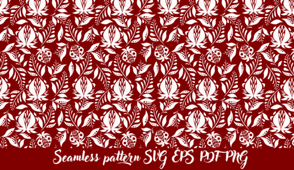 White Flowers on Burgundy Background