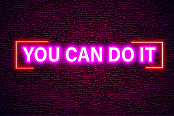 You Can Do It Editable Neon Sign Design